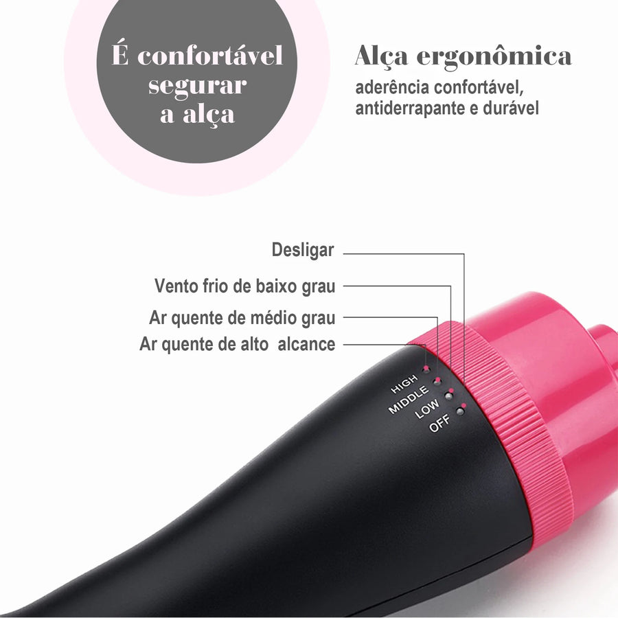 Escova Modeladora 3 em 1 Hair Beauty ® para secar, modelar e pentear