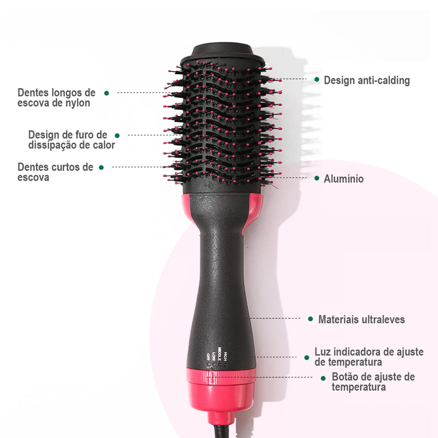 Escova Modeladora 3 em 1 Hair Beauty ® para secar, modelar e pentear