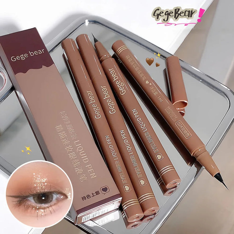 Gege Bear-Caneta delineador líquido à prova d'água, à prova de manchas, maquiagem rápida e precisa, secagem rápida e suave