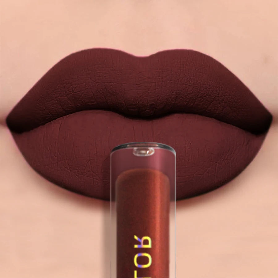 Matte Velvet Lip Gloss, Batom Líquido Impermeável, Nude Black Lips, Maquiagem Matiz, Esmalte Cosméticos, Mancha Vermelha, Beleza, 19 Cores