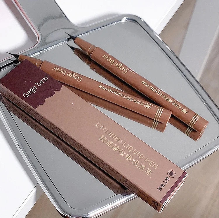 Gege Bear-Caneta delineador líquido à prova d'água, à prova de manchas, maquiagem rápida e precisa, secagem rápida e suave