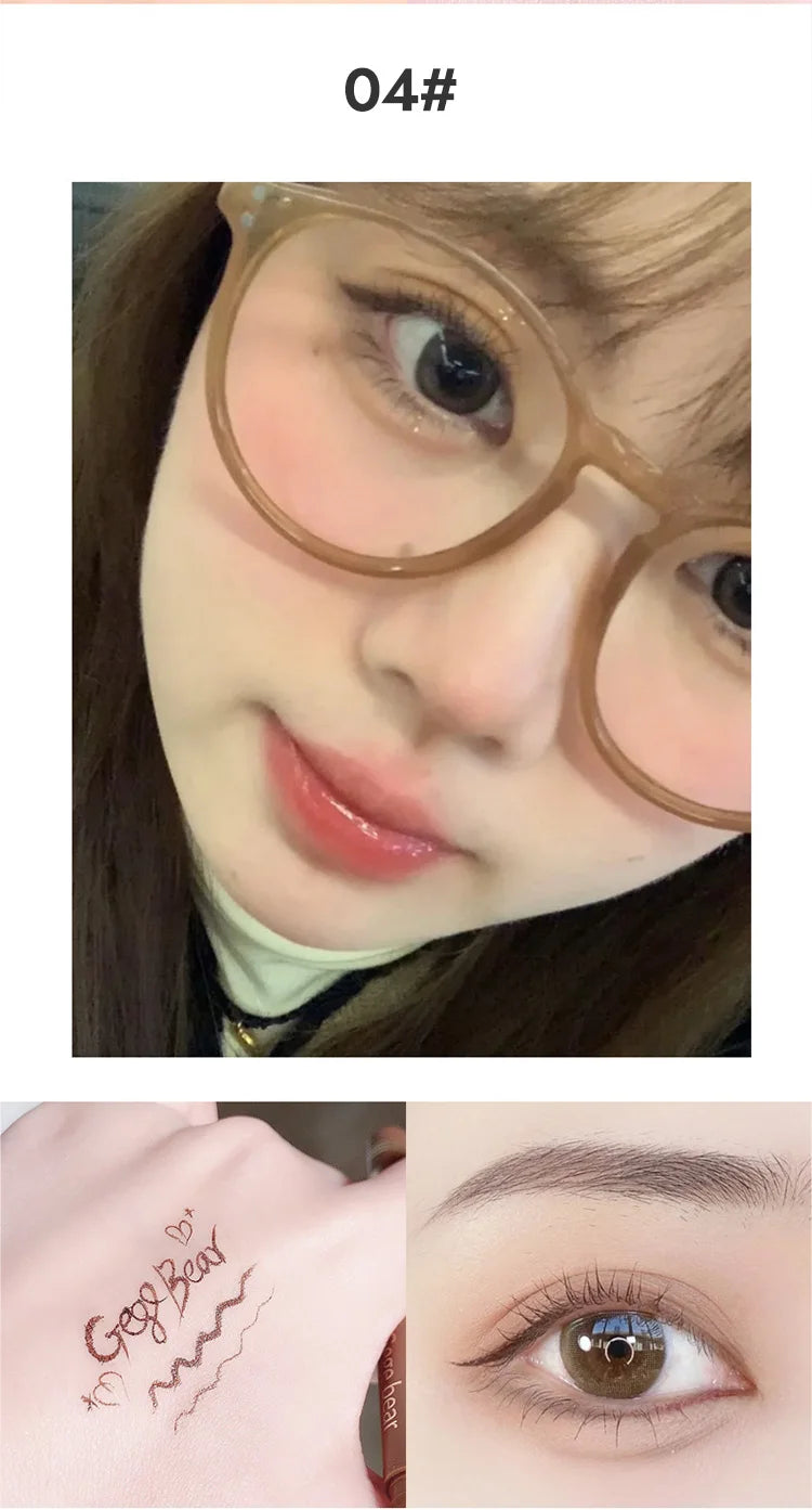 Gege Bear-Caneta delineador líquido à prova d'água, à prova de manchas, maquiagem rápida e precisa, secagem rápida e suave