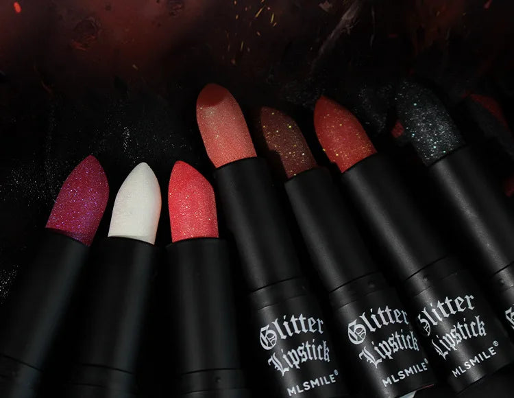 7 cores glitter batom à prova dlong água de longa duração diamante perolado metálico batom preto lipgloss feminino lábios maquiagem cosméticos
