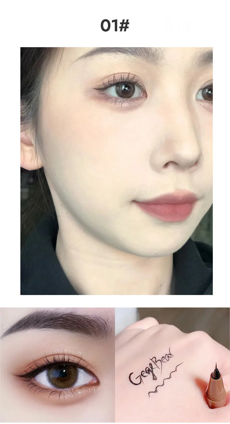 Gege Bear-Caneta delineador líquido à prova d'água, à prova de manchas, maquiagem rápida e precisa, secagem rápida e suave