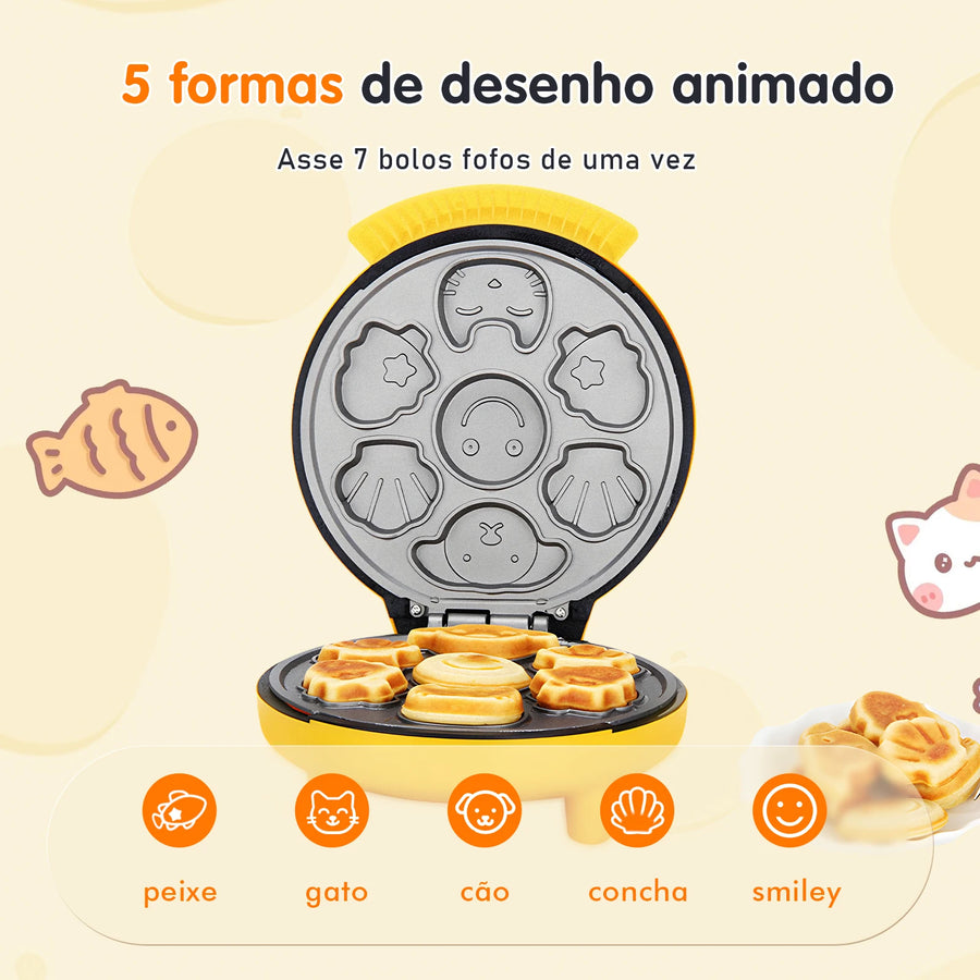 Maquina de fazer bolinhos divertidos Smiling Waffles