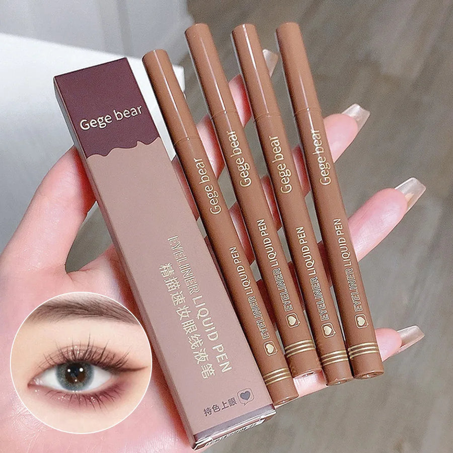 Gege Bear-Caneta delineador líquido à prova d'água, à prova de manchas, maquiagem rápida e precisa, secagem rápida e suave