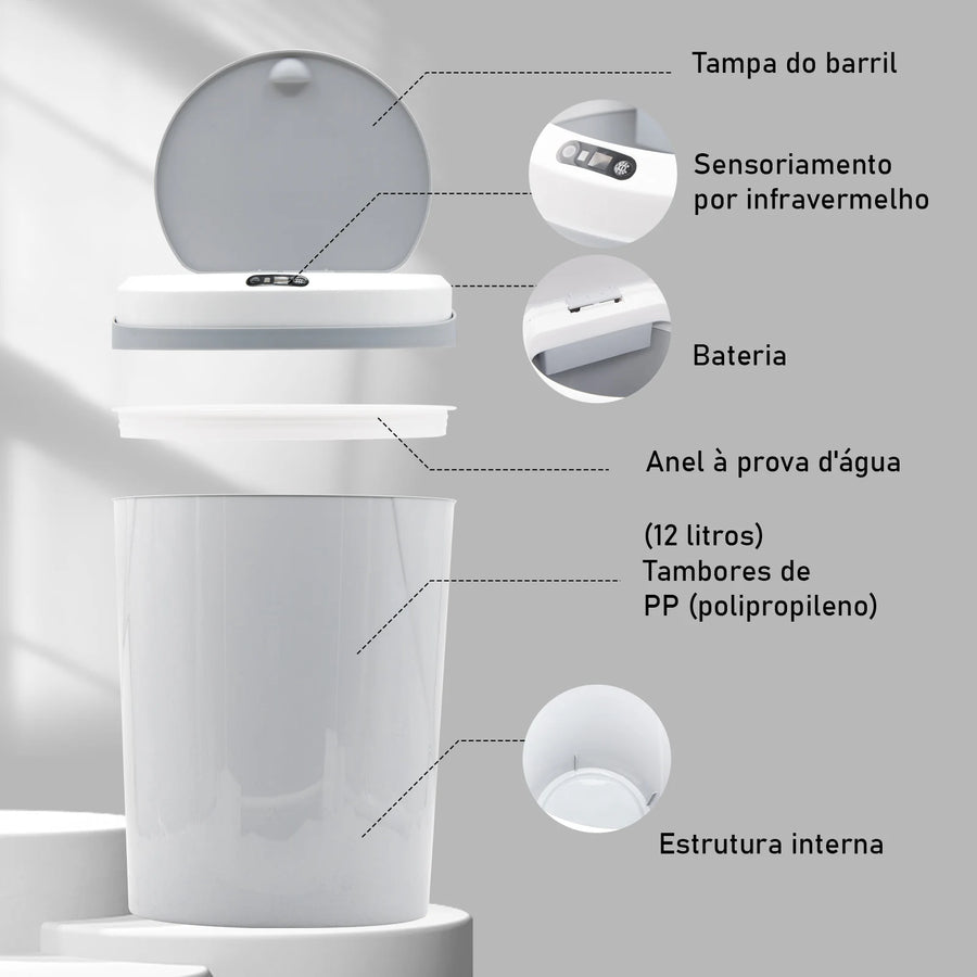 Lixeira com sensor de toque automático Clean Touch®