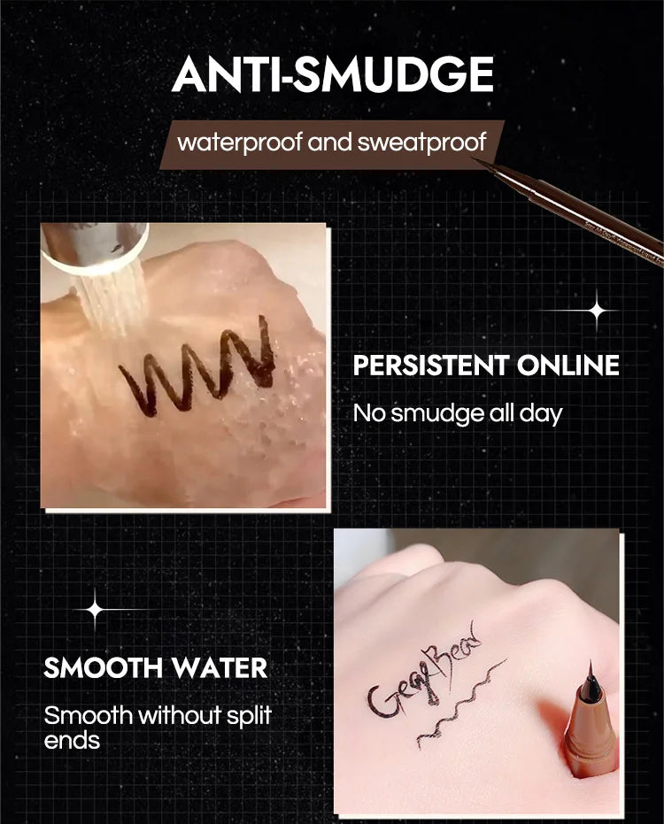 Gege Bear-Caneta delineador líquido à prova d'água, à prova de manchas, maquiagem rápida e precisa, secagem rápida e suave