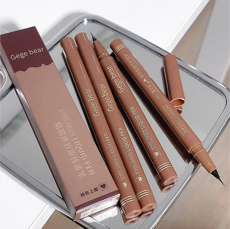 Gege Bear-Caneta delineador líquido à prova d'água, à prova de manchas, maquiagem rápida e precisa, secagem rápida e suave