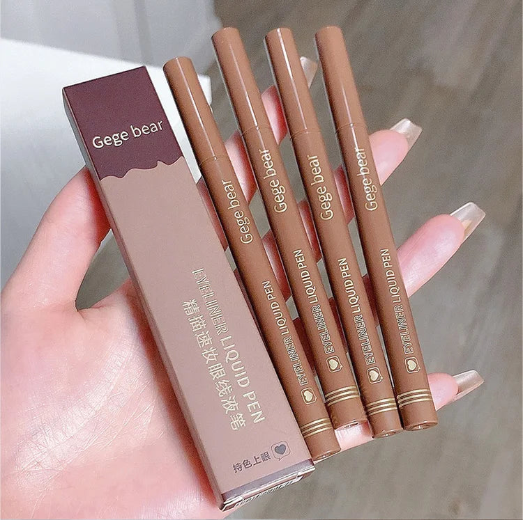 Gege Bear-Caneta delineador líquido à prova d'água, à prova de manchas, maquiagem rápida e precisa, secagem rápida e suave