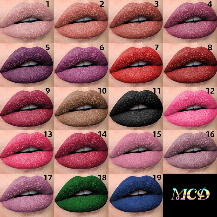 Matte Velvet Lip Gloss, Batom Líquido Impermeável, Nude Black Lips, Maquiagem Matiz, Esmalte Cosméticos, Mancha Vermelha, Beleza, 19 Cores