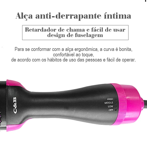 Escova Modeladora 3 em 1 Hair Beauty ® para secar, modelar e pentear