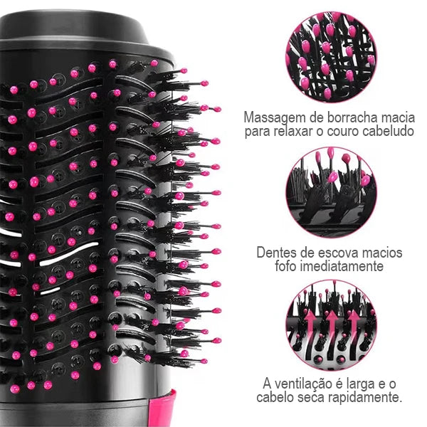 Escova Modeladora 3 em 1 Hair Beauty ® para secar, modelar e pentear