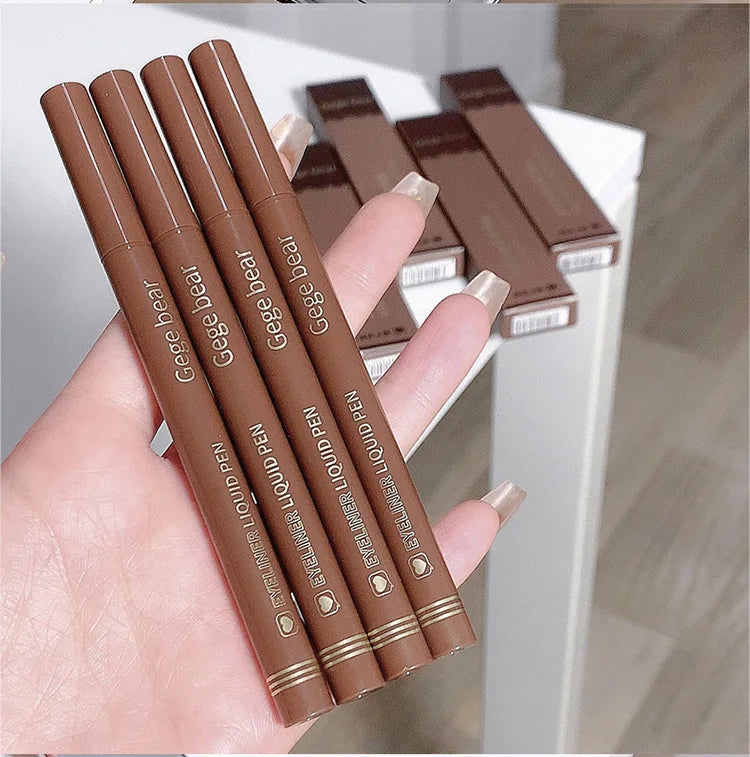 Gege Bear-Caneta delineador líquido à prova d'água, à prova de manchas, maquiagem rápida e precisa, secagem rápida e suave