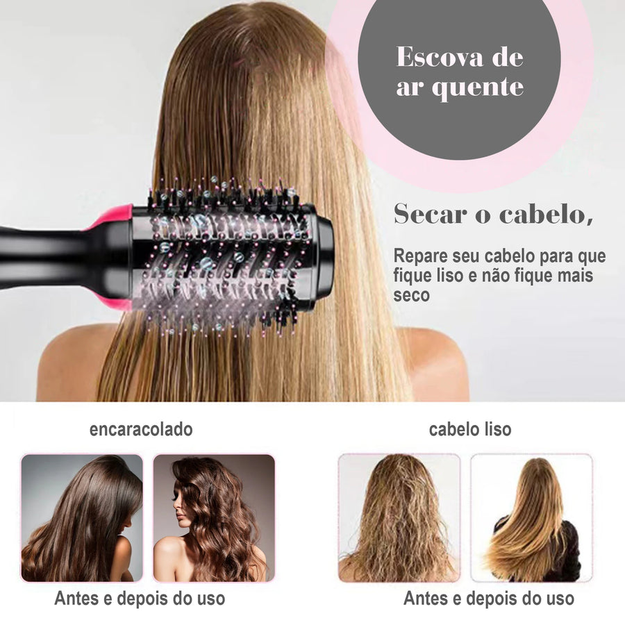 Escova Modeladora 3 em 1 Hair Beauty ® para secar, modelar e pentear