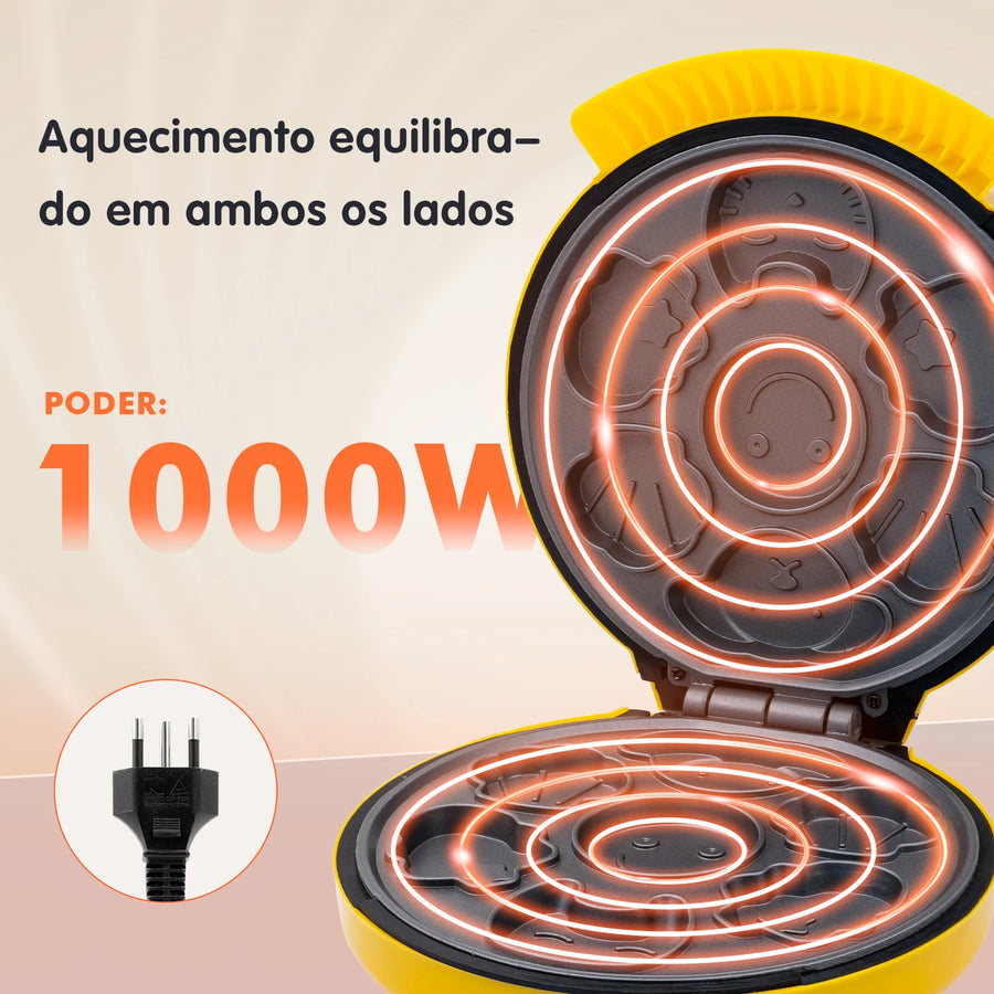 Maquina de fazer bolinhos divertidos Smiling Waffles