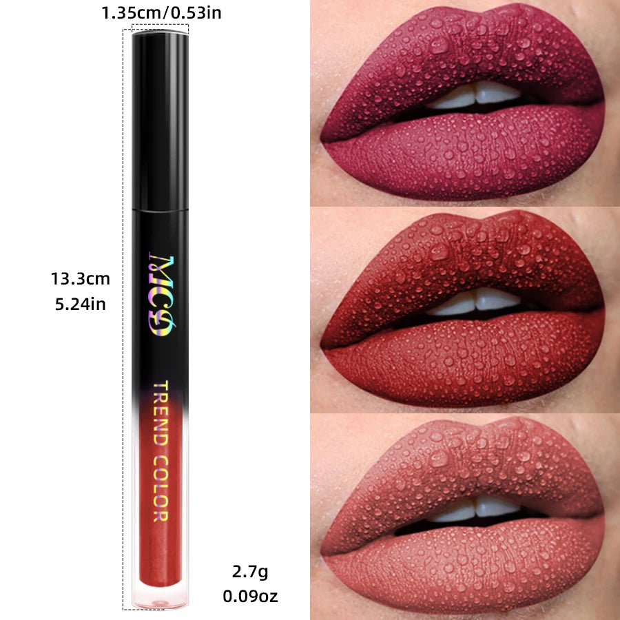 Matte Velvet Lip Gloss, Batom Líquido Impermeável, Nude Black Lips, Maquiagem Matiz, Esmalte Cosméticos, Mancha Vermelha, Beleza, 19 Cores