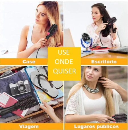 Escova Modeladora 3 em 1 Hair Beauty ® para secar, modelar e pentear